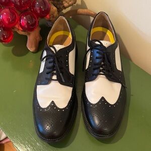 Cole Haan Grand.os black and white leather shoes